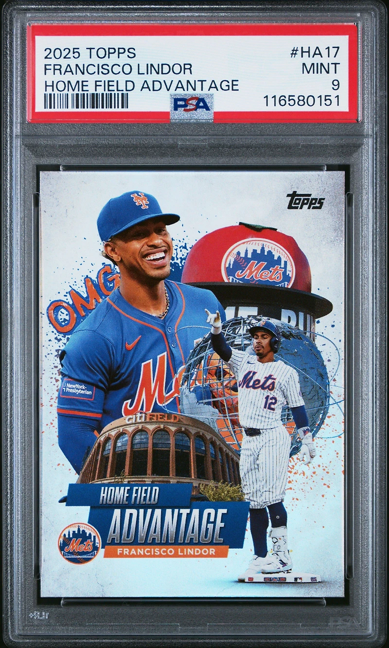 2025 Topps Home Field Advantage Ha17 Francisco Lindor PSA 9