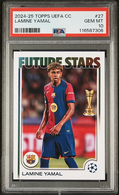 2024-25 Topps Uefa Club Competitions 27 Lamine Yamal PSA 10
