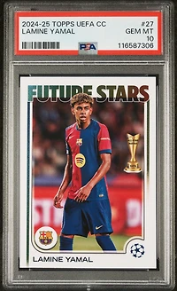 2024-25 Topps Uefa Club Competitions 27 Lamine Yamal PSA 10