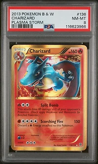 2013 Pokemon Black & White Plasma Storm 136 Charizard PSA 8