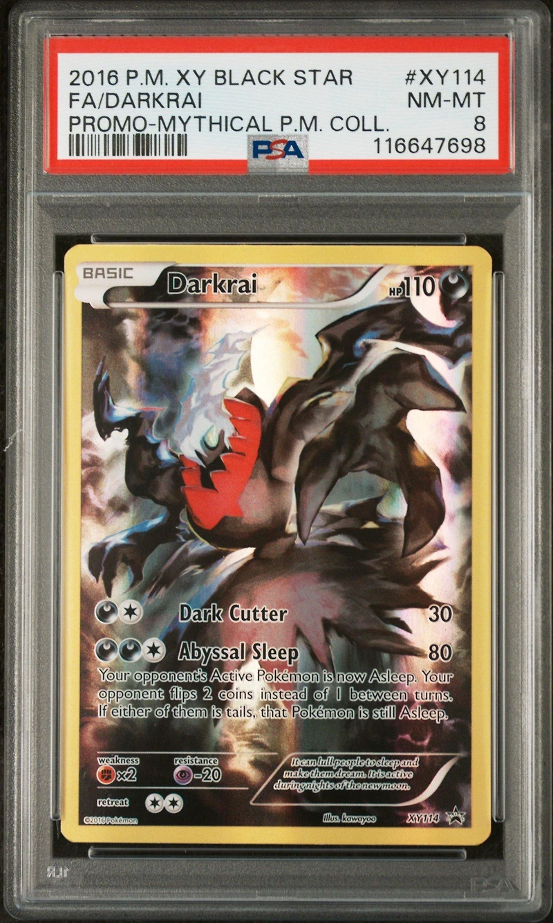 2016 Pokemon Xy Black Star Promo Xy114 Full Art/darkrai Mythical Pokemon Collection PSA