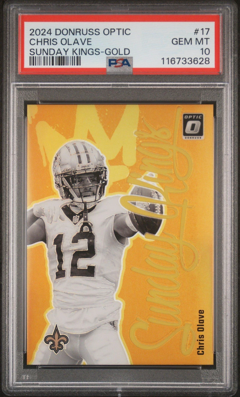 2024 Panini Donruss Optic Sunday Kings 17 Chris Olave Gold PSA 10