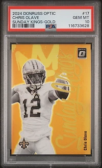 2024 Panini Donruss Optic Sunday Kings 17 Chris Olave Gold PSA 10