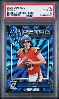 2024 Panini Donruss Rated Rookies Retro 19 Bo Nix PSA 10