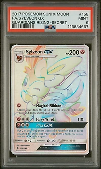 2017 Pokemon Sun & Moon Guardians Rising 158 Full Art/sylveon Gx Secret PSA