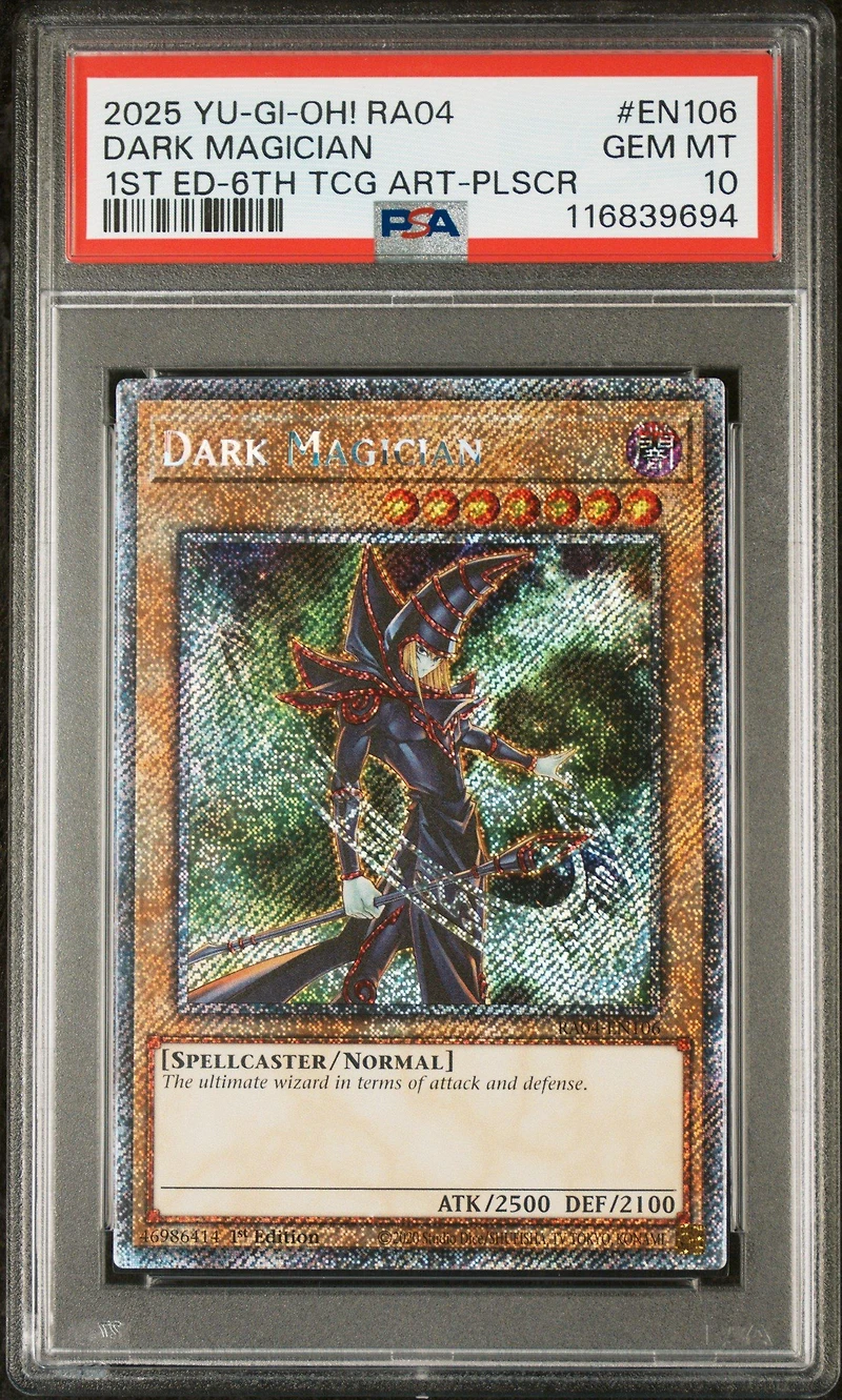 2025 Yu-gi-oh! Ra04-quarter Century Stampede En106 Dark Magician 1st Edition-6th Tcg Artwork PSA 10