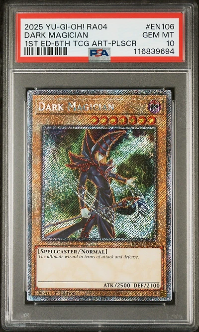 2025 Yu-gi-oh! Ra04-quarter Century Stampede En106 Dark Magician 1st Edition-6th Tcg Artwork PSA 10