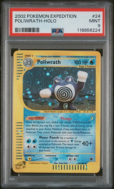 2002 Pokemon Expedition 24 Poliwrath-holo PSA
