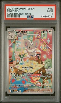 2024 Pokemon Tef En-temporal Forces 183 Cinccino Illustration Rare PSA 9