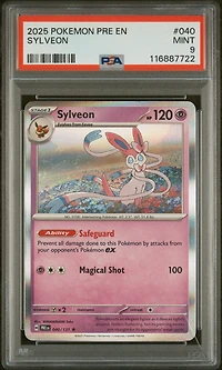 2025 Pokemon Pre En-prismatic Evolutions 040 Sylveon PSA 9