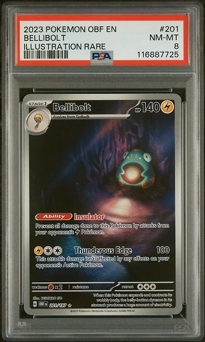 2023 Pokemon Obf En-obsidian Flames 201 Bellibolt Illustration Rare PSA