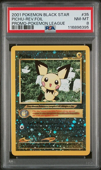 2001 Pokemon Promo Black Star 35 Pichu-reverse Foil Pokemon League PSA
