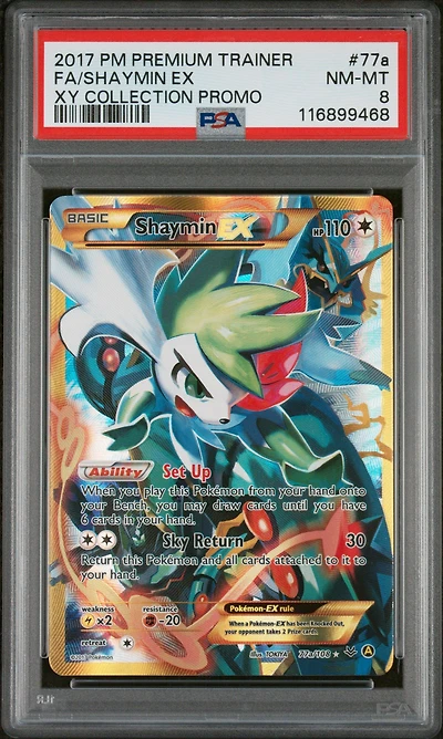 2017 Pokemon Premium Trainer Xy Collection Promo 77a Full Art/shaymin Ex PSA 8