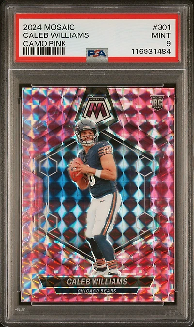 2024 Panini Mosaic 301 Caleb Williams Camo Pink PSA 9
