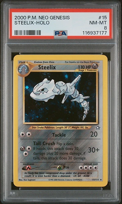 2000 Pokemon Neo Genesis 15 Steelix-holo PSA