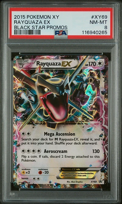2015 Pokemon Xy Black Star Promos Xy69 Rayquaza Ex PSA 8