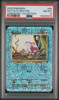 2002 Pokemon Legendary Collection 89 Rattata-reverse Foil PSA 8