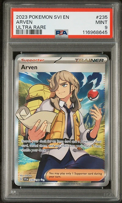 2023 Pokemon Svi En-scarlet & Violet 235 Arven Ultra Rare PSA 9
