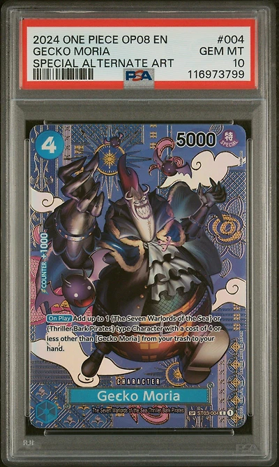 2024 One Piece Op08-two Legends 004 Gecko Moria Special Alternate Art PSA 10