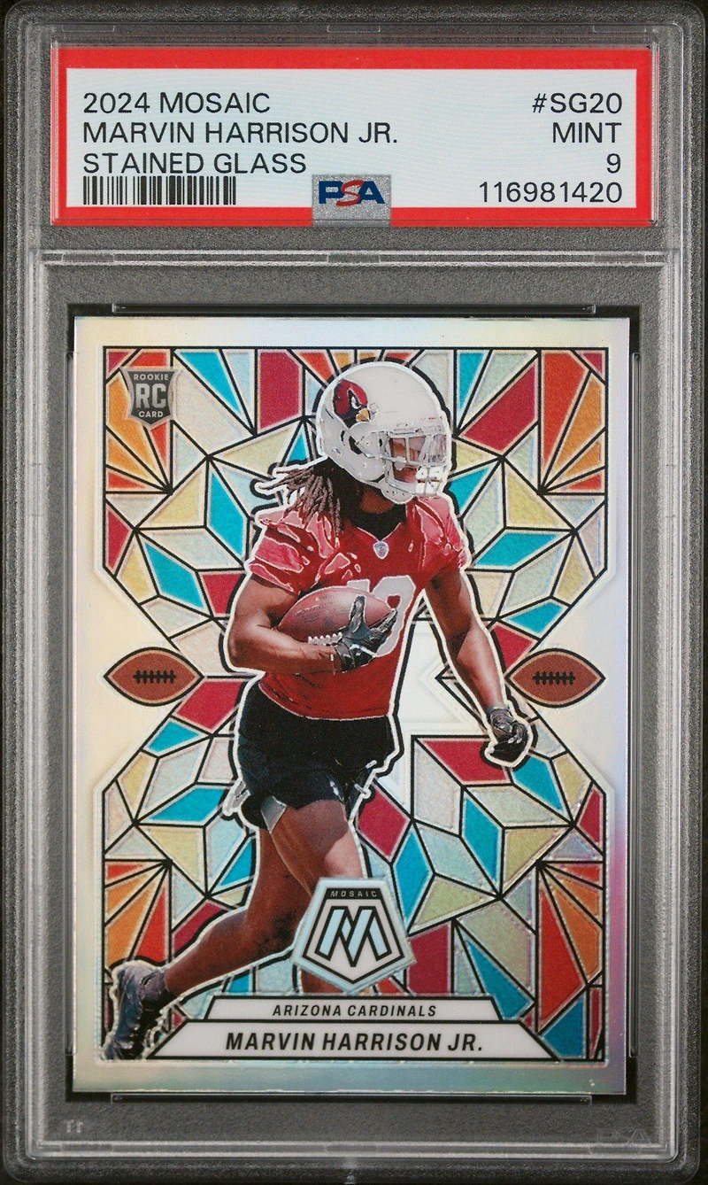 2024 Panini Mosaic Stained Glass Sg20 Marvin Harrison Jr. PSA 9