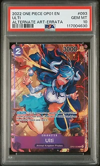 2022 One Piece Romance Dawn 093 Ulti Alternate Art-errata PSA 10
