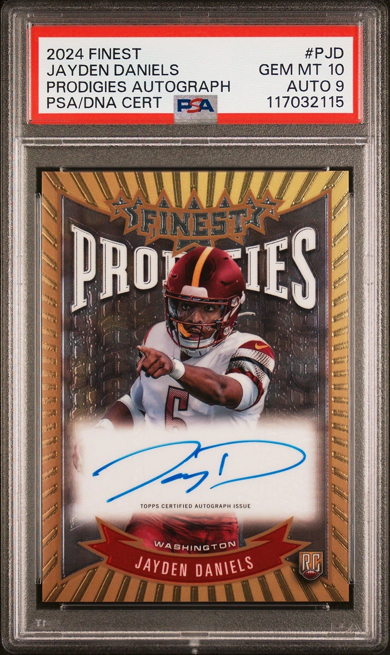 2024 Topps Finest Prodigies Autographs Pjd Jayden Daniels PSA 10