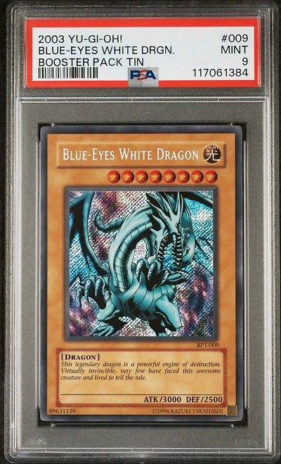 2003 Yu-gi-oh! Booster Pack Tin 009 Blue-eyes White Dragon PSA 9