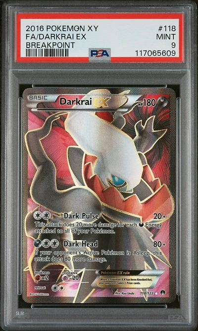 2016 Pokemon Xy Breakpoint 118 Full Art/darkrai Ex PSA