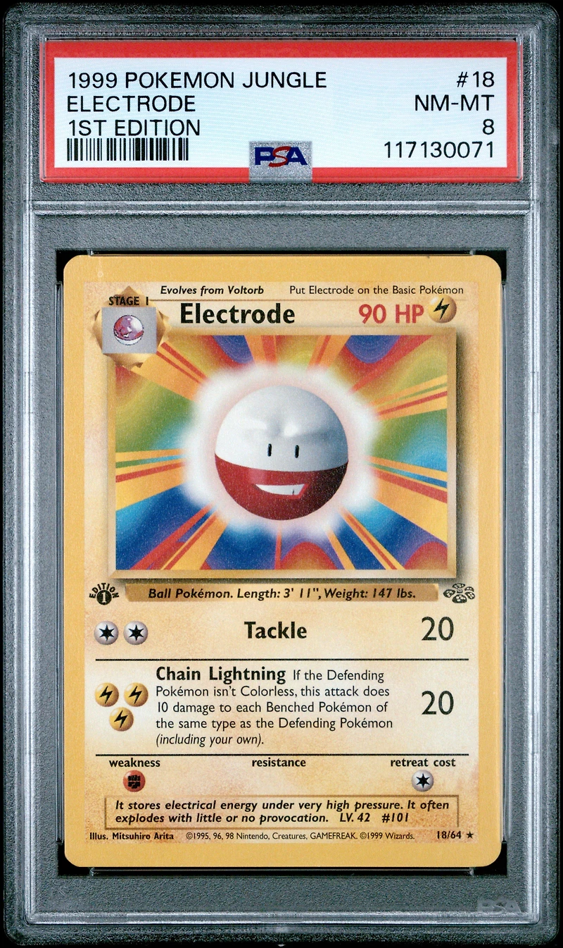 1999 Pokemon Jungle 18 Electrode 1st Edition PSA 8