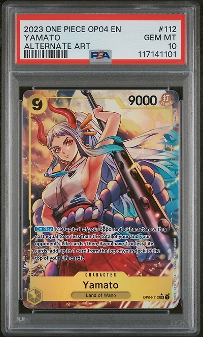 2023 One Piece Op04-kingdoms Of Intrigue 112 Yamato Alternate Art PSA 10