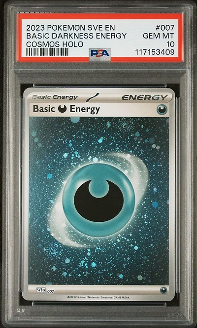2023 Pokemon Sve En-basic Energies 007 Basic Darkness Energy Cosmos Holo PSA