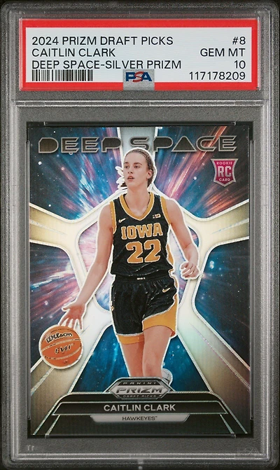 2024 Panini Prizm Draft Picks Deep Space 8 Caitlin Clark Silver Prizm PSA 10