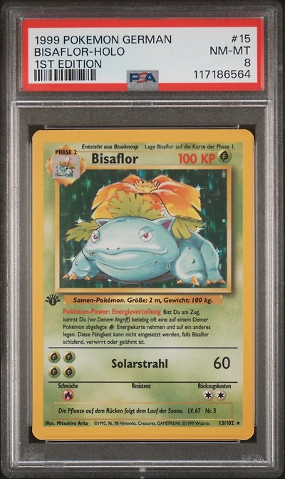 1999 Pokemon German 15 Bisaflor-holo 1st Edition PSA