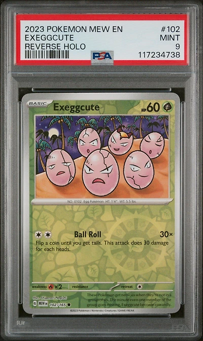 2023 Pokemon Mew En-151 102 Exeggcute Reverse Holo PSA 9