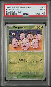2023 Pokemon Mew En-151 102 Exeggcute Reverse Holo PSA 9