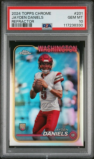 2024 Topps Chrome 201 Jayden Daniels Refractor PSA 10