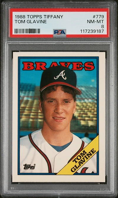 1988 Topps Tiffany 779 Tom Glavine PSA 8