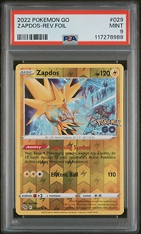2022 Pokemon Go 029 Zapdos-reverse Foil PSA 9