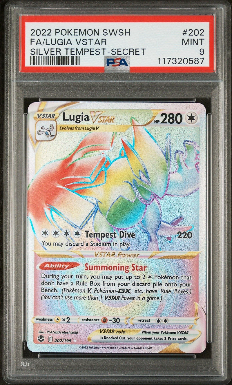 2022 Pokemon Sword & Shield Silver Tempest 202 Full Art/lugia Vstar Secret PSA