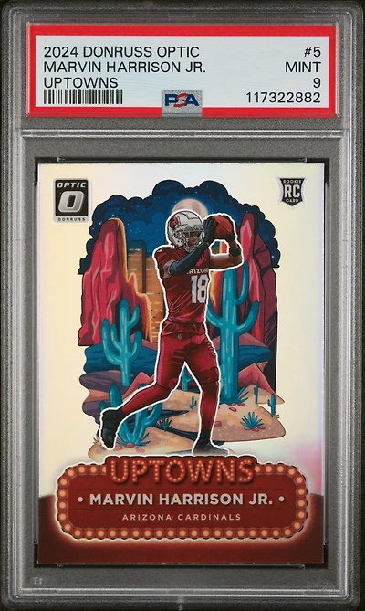 2024 Panini Donruss Optic Uptowns 5 Marvin Harrison Jr. PSA 9