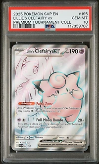 2025 Pokemon Svp En-sv Black Star Promo 195 Lillie's Clefairy Ex Lillie Premium Tournament Collection PSA