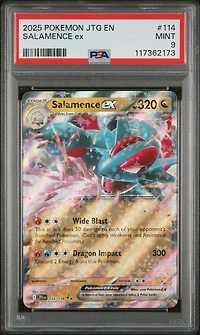 2025 Pokemon Jtg En-journey Together 114 Salamence Ex PSA 9