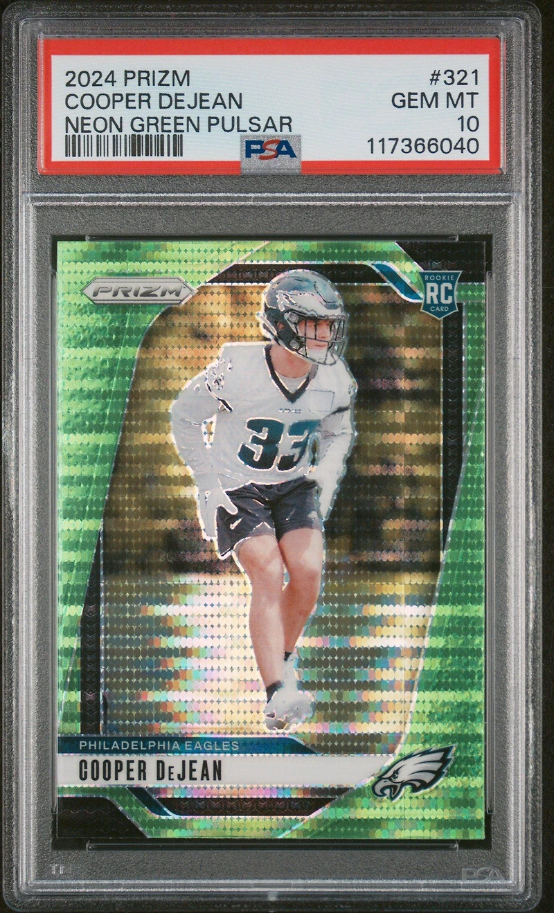 2024 Panini Prizm 321 Cooper Dejean Neon Green Pulsar PSA 10