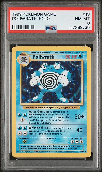 1999 Pokemon Game 13 Poliwrath-holo PSA