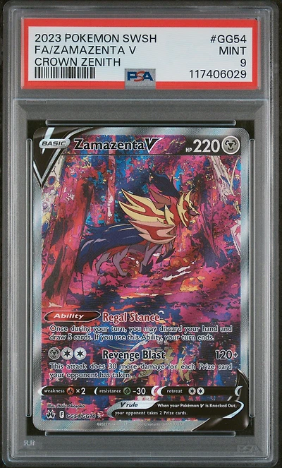 2023 Pokemon Sword And Shield Crown Zenith Gg54 Full Art/zamazenta V PSA
