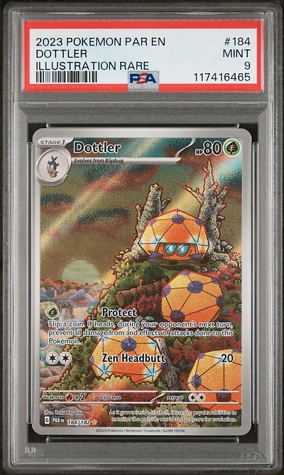 2023 Pokemon Par En-paradox Rift 184 Dottler Illustration Rare PSA 9
