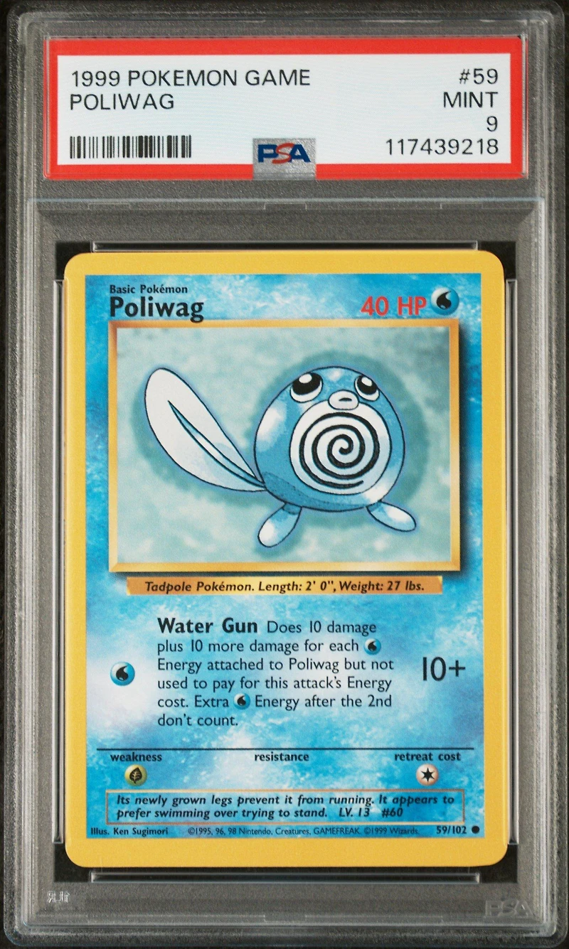 1999 Pokemon Game 59 Poliwag PSA