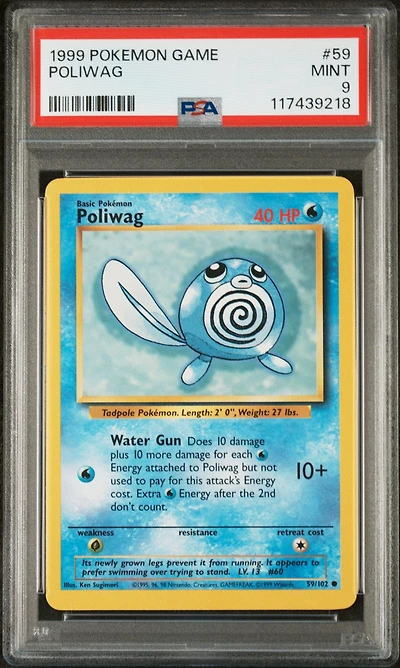 1999 Pokemon Game 59 Poliwag PSA