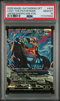 2025 Magic The Gathering Aetherdrift 0404 Loot, The Pathfinder Japan Showcase-foil PSA 10