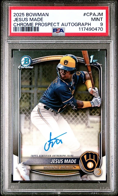 2025 Bowman Chrome Prospect Autographs Cpajm Jesus Made PSA 9